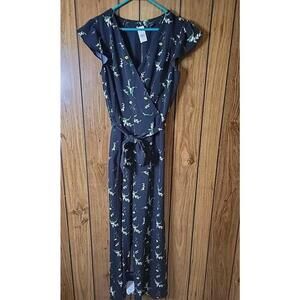 Ann Taylor Black Floral Maxi Jumper
